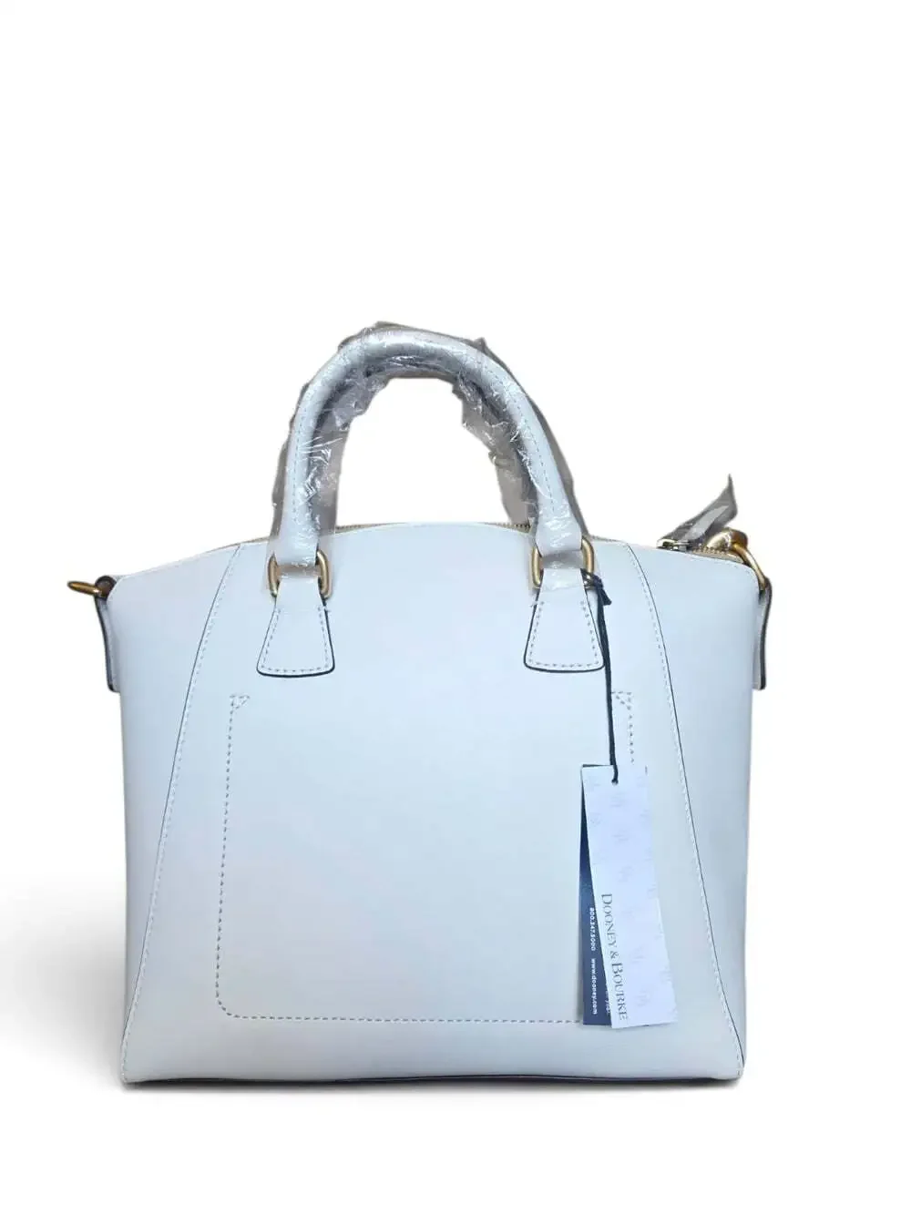 Dooney & Bourke Naomi Satchel White Leather Gold Hardware NWT BEMER1379
